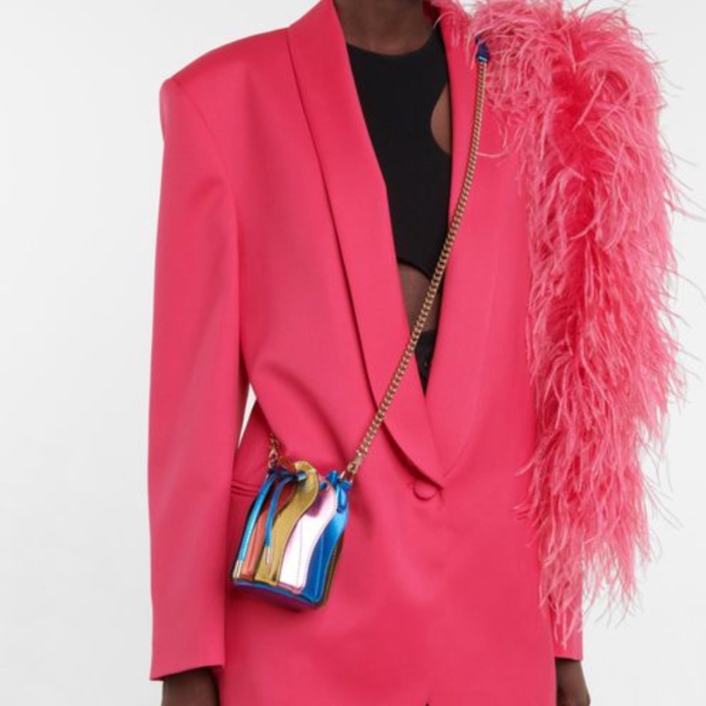 New Authentic Christian Louboutin Mini Marie Jane Metallic Leather Bucke…